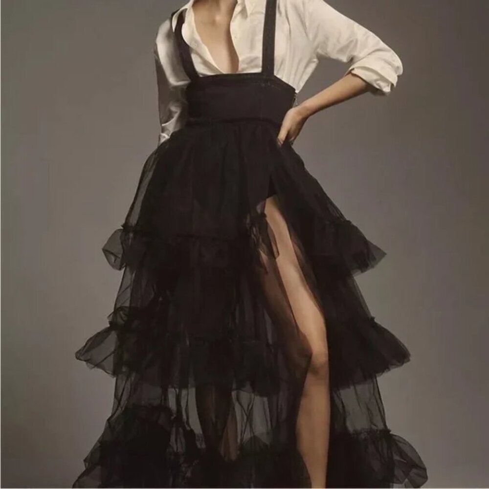 PILCRO Ruffled Tulle Maxi Dress Anthropologie XL Sold Out